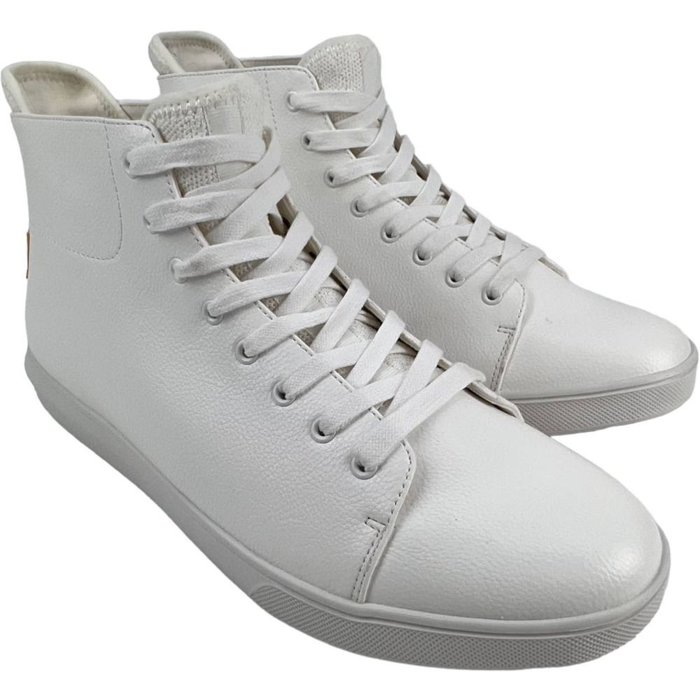 New Kingside Men White Sneakers High-top Lace-Up Casual Shoes US 10.5